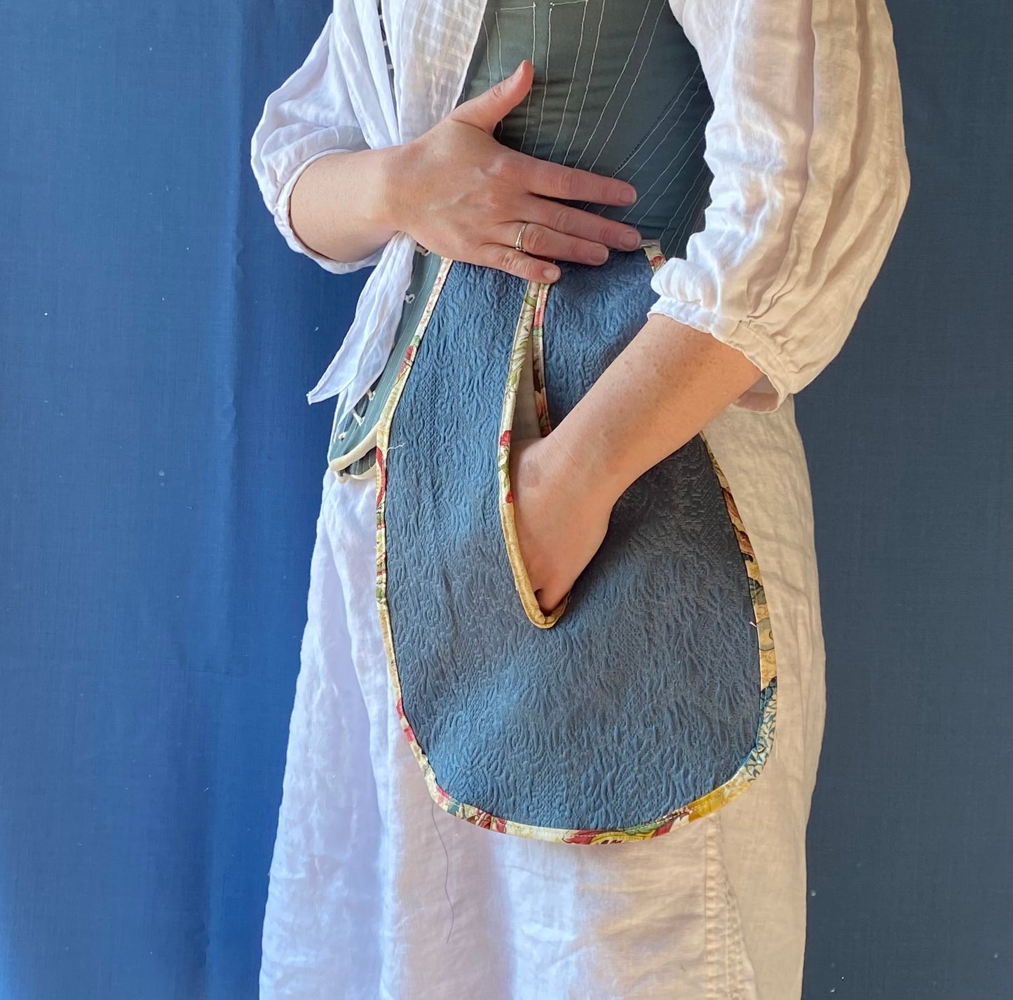 Blue Matelasse Single Pocket