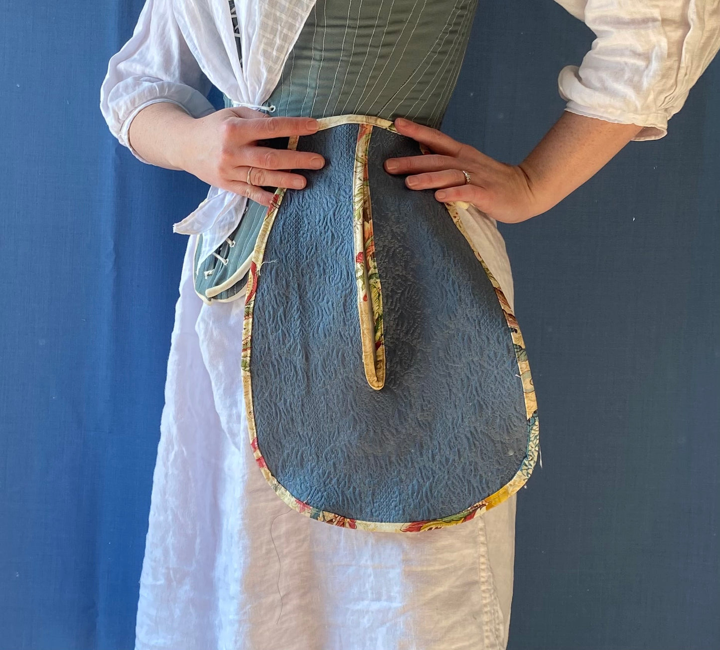 Blue Matelasse Single Pocket