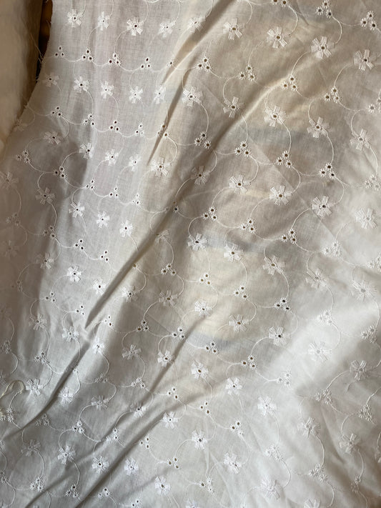 Floral Embroidered Cotton Voile