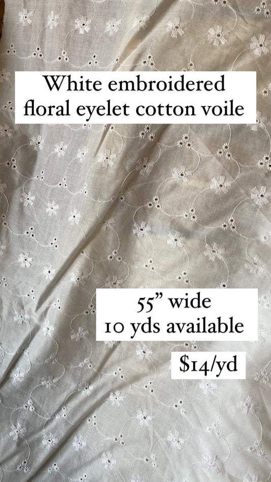 Floral Embroidered Cotton Voile